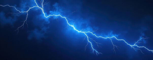 Electric blue lightning bolts crackle across a deep black void , artwork, wallpaper, electricity