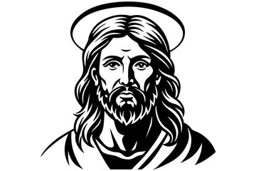 Sacred Jesus with Halo Clipart for Christian Themes