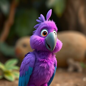 purple parrot with black tip