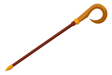 Elegant Shepherd’s Crook Vector for Christmas Designs