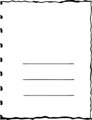 Hand drawn torn Notebook Page with Lines
