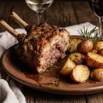 Spanish Roasted Suckling Lamb (Lechazo) with Garlic Potatoes