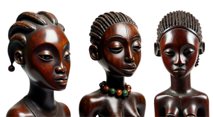 Unique antique African wooden sculptures showcasing intricate craftsmanship and cultural significance