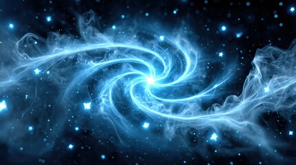 Celestial Mist with Glowing Quantum Shards in Ethereal Space