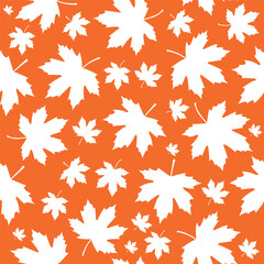 Seamless pattern of maple leaves. Vector illustration