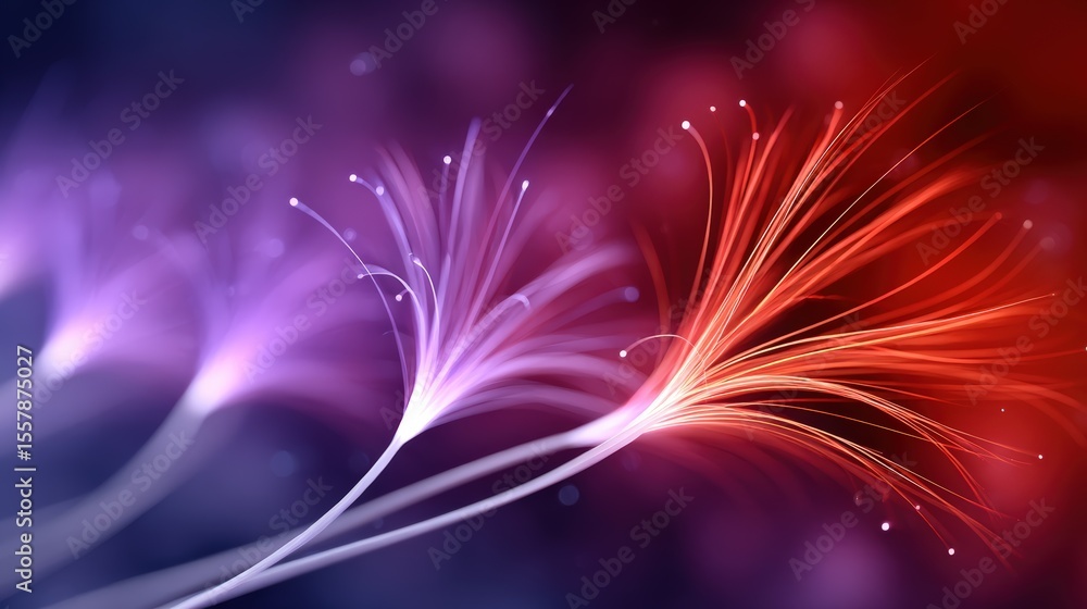 Poster luminous quantum filaments dancing in a macro close-up image