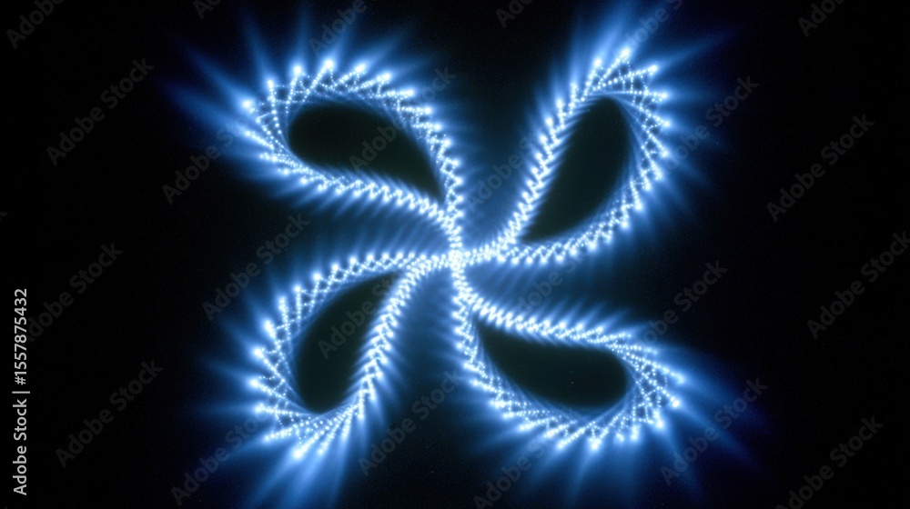 Poster close up of swirling artificial quantum simulation in lab environment