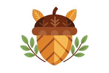 Thanksgiving Acorn Illustration for Autumn Holiday Design Projects