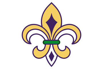 Colorful Fleur-de-lis Graphic for Mardi Gras Festival Design