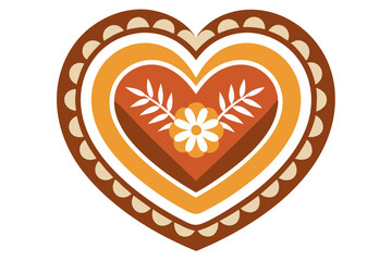 Bavarian Gingerbread Heart with Colorful Icing for Oktoberfest