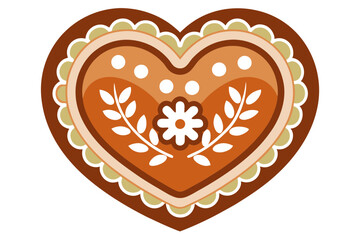 Sweet Gingerbread Heart Cookie for Bavarian Festival Celebrations