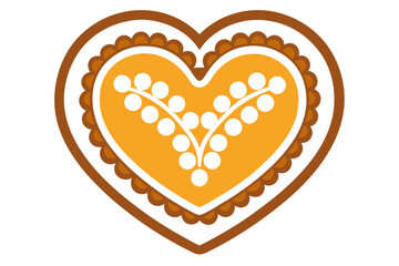Delicious Gingerbread Heart Cookie with Oktoberfest Design Pattern