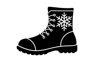 Winter Boots Silhouette Icon for Seasonal Fashion Illustrations