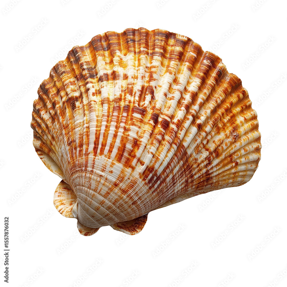 Aufkleber unique sea shell with intricate patterns on a clean transparent background, seashell on png backgrou