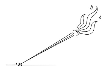 Simple Incense Stick Drawing for Meditative Artwork