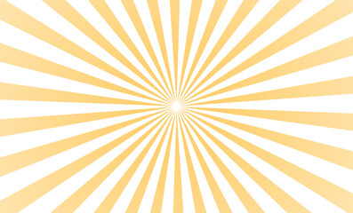 Retro starburst background. Centric Yellow sunburst vector pattern, Sun burst retro texture. Flat line rays illustration. Shiny template for your design, seamless backdrop.