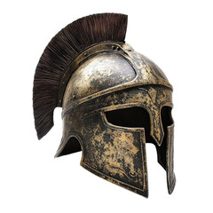 Gladiator helmet with a classic design isolated on a white background showcasing intricate details and texture, gladiator helmet isolated on white background