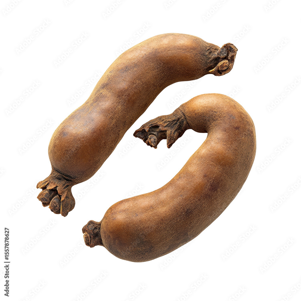 Aufkleber tamarind fruit on a transparent background showcasing its unique shape and texture, tamarind on png 