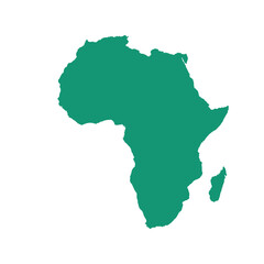 Map of Africa, sign silhouette. World Map Globe. Vector Illustration isolated on transparen background. African continent.