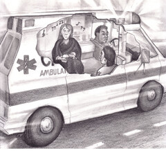 Crying Mother in Ambulance Singing a Lull-a-bye to Her Baby Who Died