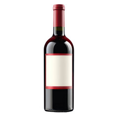 Red wine bottle with blank label isolated on a Transparent background for design and packaging purposes, Wine bottle wine bottle isolated blank label red wine alcohol