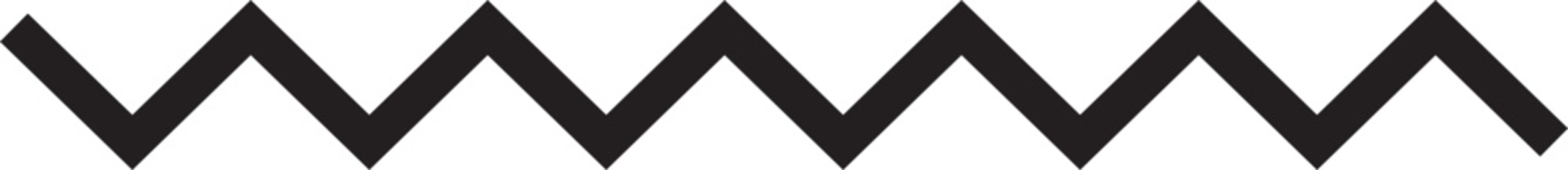 Seven evenly spaced pointed tops form a jagged zigzag line with clear triangular structure.