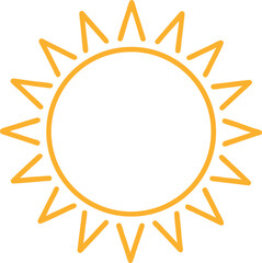 Orange Geometric Sun Symbol with Triangular Rays