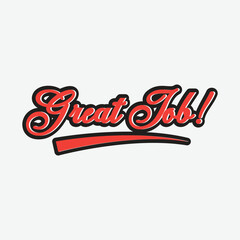 Creative typography design: great job illustration