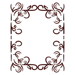 Ornate floral frame design graphic