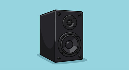 Obraz premium Black Audio Speaker Illustration