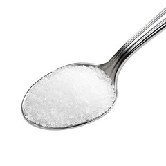 Monosodium glutamate in spoon on a Transparent background for culinary use and flavor enhancement, monosodium glutamate in spoonisolated on PNG background