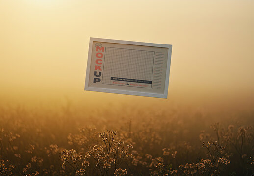 Calm Horizontal Poster Frame Mockup on the Field