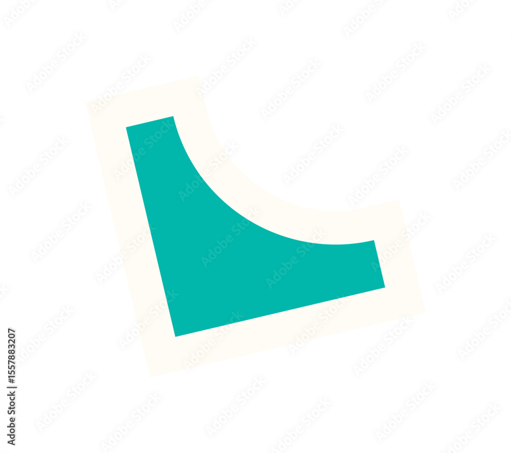 Sticker modern abstract shape icon sticker. flat figure element with a brutalist style. this unique symbol e