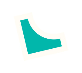 Modern abstract shape icon sticker. Flat figure element with a brutalist style. This unique symbol embodies y2k aesthetics, creating a bold visual statement, perfect for contemporary graphic