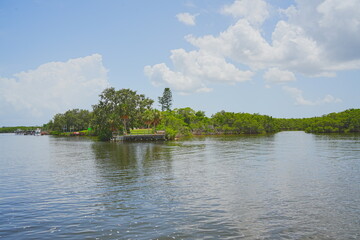 St. Petersburg, Forida, USA 06 29 2025: The landscape of Weedon Island Preserve Cultural and Natural History Center