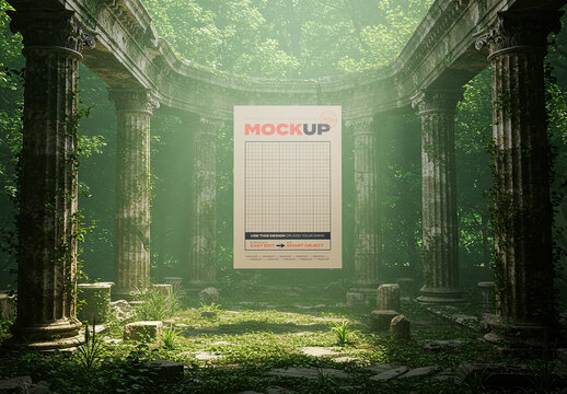 Forest Vertical Poster Frame Mockup Mystic Ruins