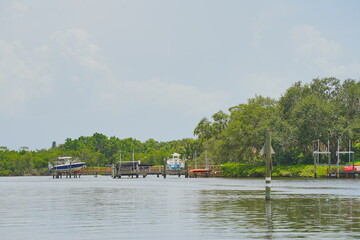 St. Petersburg, Forida, USA 06 29 2025: The landscape of Weedon Island Preserve Cultural and Natural History Center