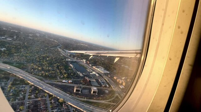 take off in plane from window
