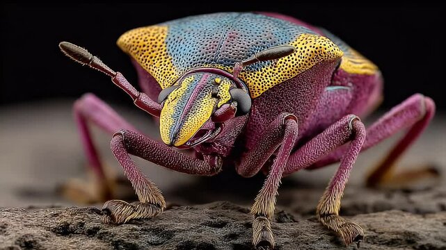 Jewel Bug Close-Up: Vibrant Colors and Intricate Details of a Shield Bug