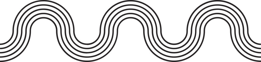 Rounded circular form with five concentric parallel outlines forming a symmetrical pattern. © drik