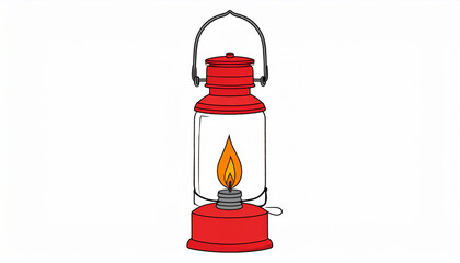 oil lamp isolated on white background