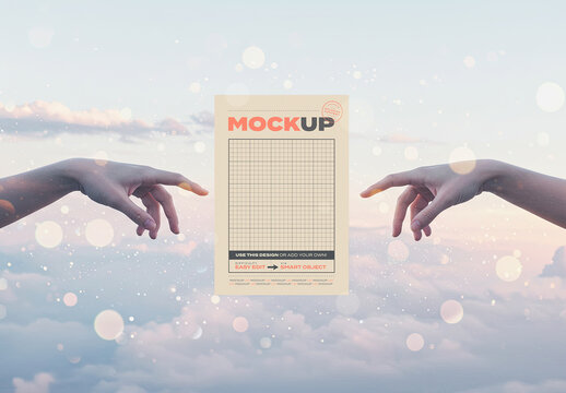 Two Hands Creating Poster Mockup