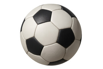 Obraz premium Soccer ball spinning, transparent backdrop highlighting spherical motion, dynamic sports graphic with clean visual impact