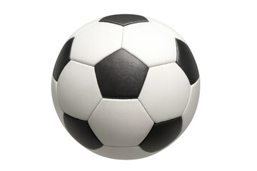 Naklejka premium Photorealistic 3d rendering of a classic soccer ball with transparent background, perfect for sports-themed projects