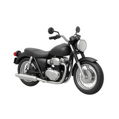 Obraz premium Sleek Black Cruiser Motorcycle with Classic Chrome Details Transparent Background