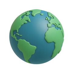 Naklejka premium A Detailed View of Planet Earth Showing Continents Transparent Background