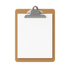A blank clipboard with a metal clip holding Transparent Background