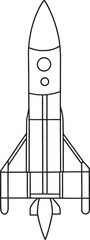 Rocket launcher outlined in minimalist style for weapon and design projects