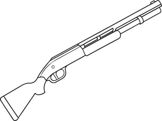 Shotgun in clean outline vector ideal for historical or weapon themed visuals