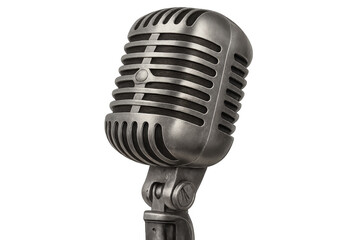 Fototapeta premium Classic microphone isolated against a transparent background, perfect for enhancing music and audio projects with a vintage touch